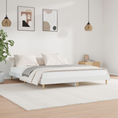 Cadru de pat, alb, 140x200 cm, lemn prelucrat foto