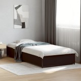 VidaXL Cadru de pat, negru, 90x200 cm, lemn prelucrat și metal