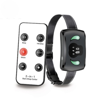 Zgarda Electrica Profesionala pentru Dresaj Caini, 2 in 1 Antilatrat, Automata, 7 Nivele cu Telecomanda foto