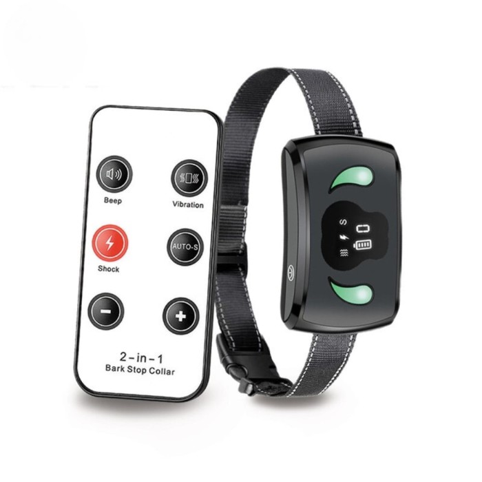 Zgarda Electrica Profesionala pentru Dresaj Caini, 2 in 1 Antilatrat, Automata, 7 Nivele cu Telecomanda