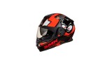 Casca Moto Integrala SMK Twister Cartoon XL Negru/Rosu, Interior Hipoalergenic, Viziera Antizgarieturi + Pinlock, Barbati/Femei