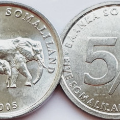 2948 Somaliland 5 Shillings 2005 African bush elephant km 19 UNC