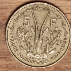 Africa de Vest Occidentala Franceza - 5 francs (franci) 1956 - stare ff buna