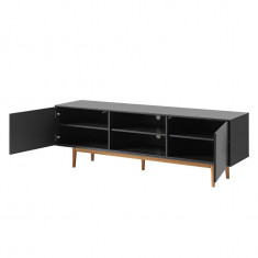 Comoda TV Lindholm MDF/stejar, gri, 160 x 59 x 40 cm foto