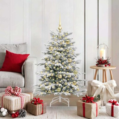 vidaXL Brad de Crăciun artificial cu ramuri articulare Alb 120 cm 3395626 foto