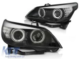 Set de faruri tuning cu ochi de &icirc;nger CCFL, potrivit pentru BMW E60/E61 2003-2007, stanga si dreapta Performance AutoTuning
