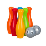 Set joaca Bowling pentru copii, 2 mingi si 6 popice, Multicolor, ATU-088637