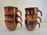 Set 6 cesti ceramice lucrate manual 6cm inaltime, Studio art