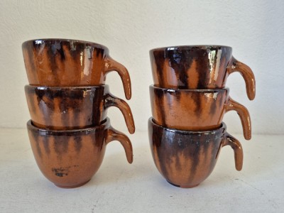 Set 6 cesti ceramice lucrate manual 6cm inaltime, Studio art foto