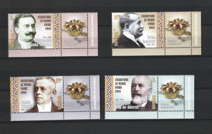 ROMANIA 2018 - FAURITORI AI MARII UNIRI - II, VINIETA 6, MNH - LP 2212b