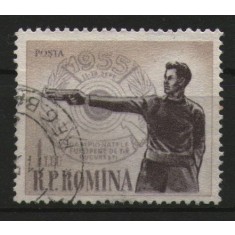 Romania 1955 - Campionatele europene de tir, stampilata