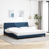VidaXL Cadru de pat fără saltea, albastru, 200x200 cm, textil