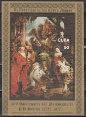 Cuba 1977 - 400 de ani de la nașterea lui Rubens, Colita, MNH