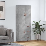 vidaXL Dulap &icirc;nalt, gri beton, 69,5x34x180, lemn compozit