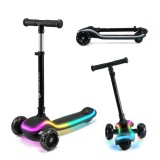 TROTINETA CU LUMINI KINDERKRAFT RAKET, BLACK SuperHeroes ToysZone