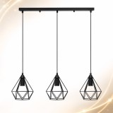 Lustra Retro cu 3 Pendule Clara, Stil Vintage Retro, Inaltime ajustabila, Sofia CONCEPT&reg;, Black