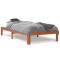 Gossi cadru pat fara saltea, maro ceruit, 75x190 cm, lemn masiv pin