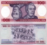 Bancnota Brazilia 100 Cruzeiros 1984 P-198b UNC Necirculata