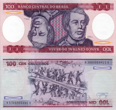 BRAZILIA 100 cruzeiros ND 1984 P-198a UNC!!! foto