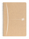 Caiet Cu Spirala A5, Oxford Touareg, 90 File-90g/mp, Coperta Carton Reciclat, Kraft/dungi Ass - Mate