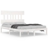 Cumpara ieftin Cadru de pat, alb, 140x200 cm, lemn masiv