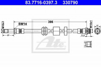 Conducta / cablu frana FORD FOCUS C-MAX (2003 - 2007) ATE 83.7716-0397.3 foto