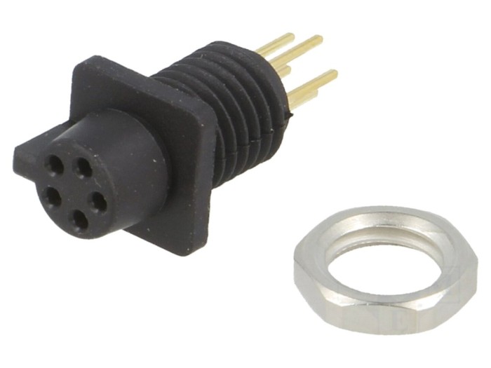 Conector circular soclu mamă 5 pini aurit