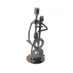 Ornament decorativ, Muzicant din metal, Nergu, 13 cm, 356XD