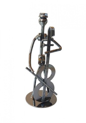 Ornament decorativ, Muzicant din metal, Nergu, 13 cm, 356XD foto