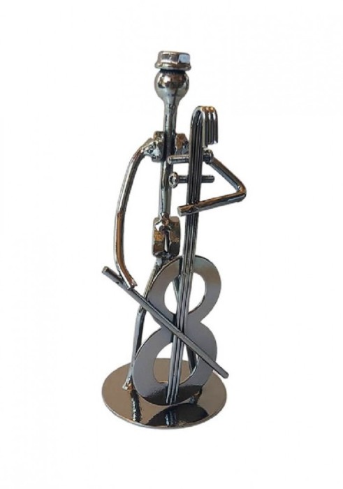 Ornament decorativ, Muzicant din metal, Nergu, 13 cm, 356XD
