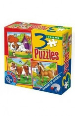 3 Puzzle Magnetic Animale foto