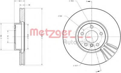 Disc frana BMW X5 (F15, F85) (2013 - 2016) METZGER 6110555 foto