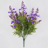 Planta Artificiala,Floare Decorativa de Lavanda,5 Ramuri,41 cm,Mov Verde si Alb,Set de 2 Bucati