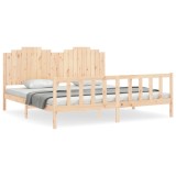 Cumpara ieftin Cadru de pat fara saltea, 200x200 cm, lemn masiv pin