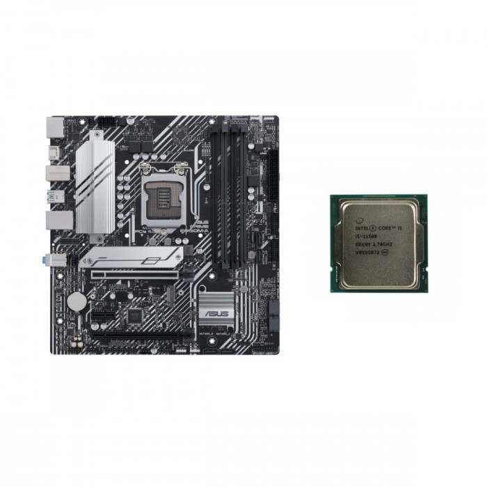 Placa de baza Second Hand Asus PRIME B560M-A, Socket LGA1200, mATX, Shield, Cooler + Procesor Intel Core i5-11500 2.70 - 4.60 GHz, 12MB Cache NewTechn