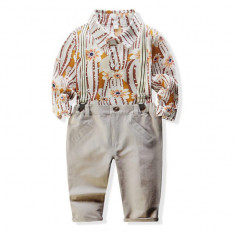 Costum pentru baietei cu pantaloni crem si camasuta (Marime Disponibila: 2 ani) foto