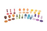 Set de 42 forme din lemn colorate pentru activitati educative Comorile Padurii, Tickit