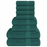 vidaXL Set prosoape 8 piese verde 360 g/m&sup2; 100% bumbac