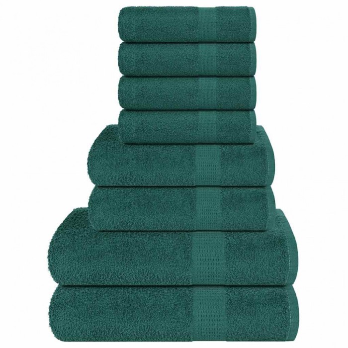 vidaXL Set prosoape 8 piese verde 360 g/m&sup2; 100% bumbac