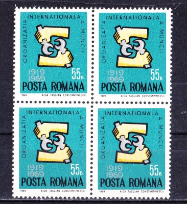 TSV$ - 1969 LP 698 ORGANIZATIA INTERNATIONALA A MUNCII BLOC X 4 MNH/** LUX foto