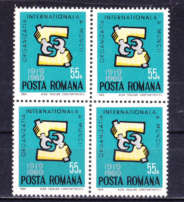 TSV$ - 1969 LP 698 ORGANIZATIA INTERNATIONALA A MUNCII BLOC X 4 MNH/** LUX