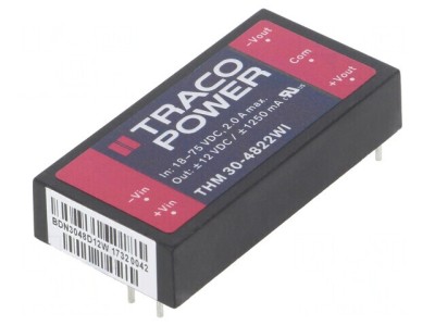 Convertor DC/DC 30W 18-75V la 12V/-12V THM 30-4822WI foto
