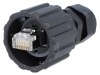 Conector RJ45 Ecranat Cat 5e IP67 CONEC, 8 pini, Montaj Cablu IDC, 24 AWG, Plastic