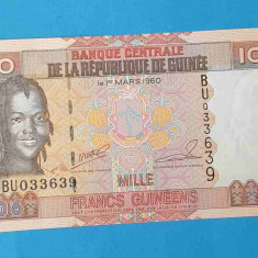 Bancnota Africa Guinea 1000 Francs 2006 - serie BU033639 - UNC - Superba