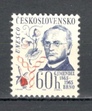 Cehoslovacia.1965 100 ani cartea &quot;Experimente pe plante hibrid&quot;-G.Mendel XC.388