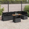 VidaXL Set de masă pentru grădină 7 pcs Negru și Maro 100 x 55 x 73 cm
