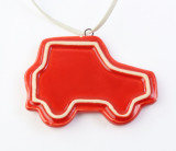 Cumpara ieftin Decoratiune Craciun - Ceramic Car on String, red 7x5cm | Drescher