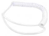 Cablu Spiră Neecranat PUR Alb 0,3m 2x1,5mm2