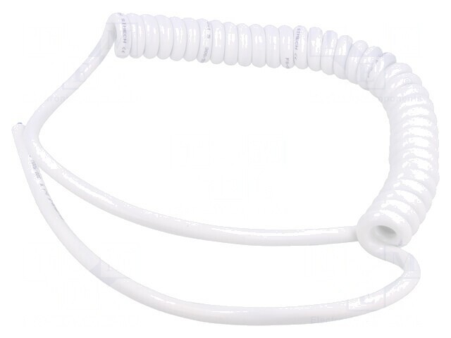 Cablu Spiră Neecranat PUR Alb 0,3m 2x1,5mm2