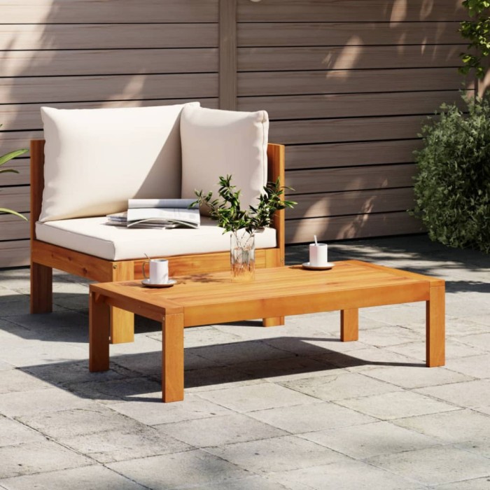 vidaXL Set canapea de grădină, 2 piese, cu perne, lemn masiv de acacia 367626